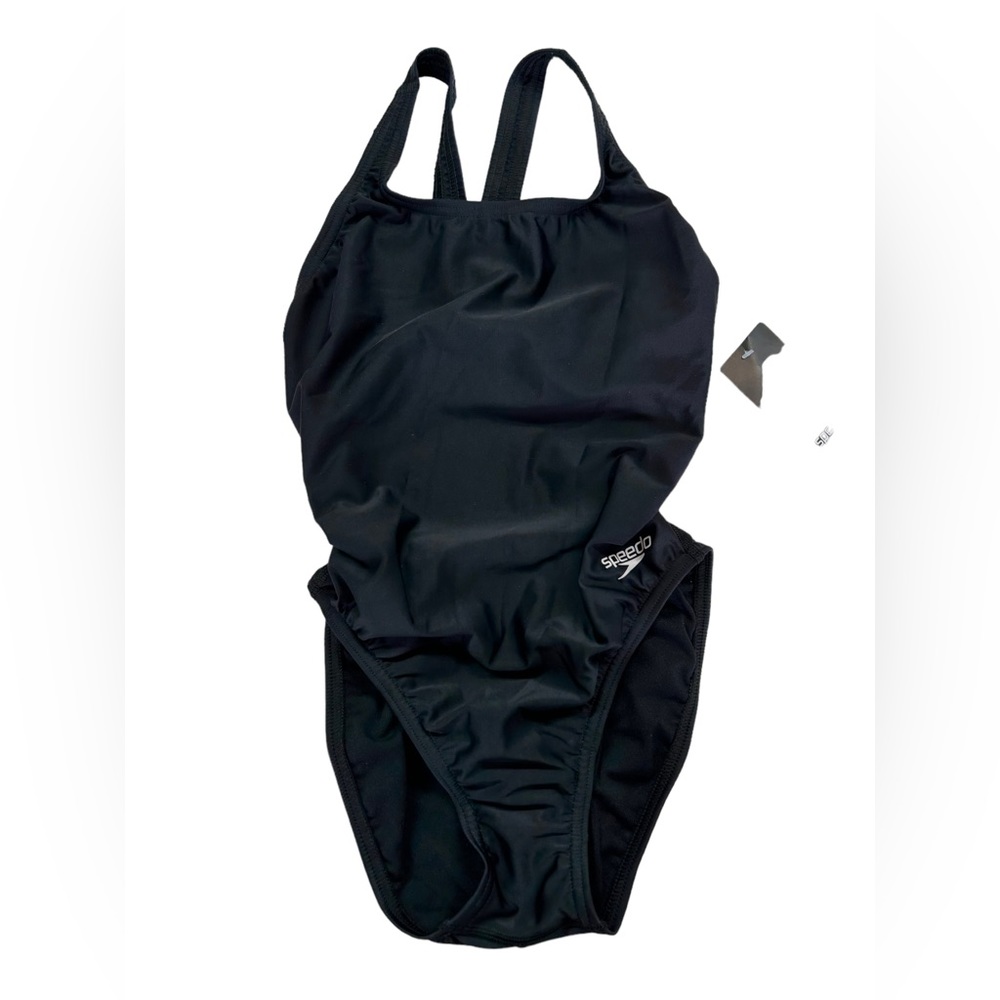 SPEEDO PRO-LT black racerback swimsuit athletic training competition size 30 NWT